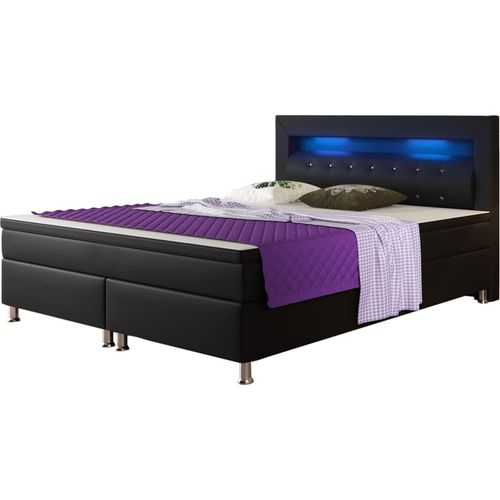 4260465765487 - IHG Boxspringbett Monaco 180x200 cm Kunstleder Schwarz 4260465765487 - IHG Boxspringbett Monaco 180x200 cm Kunstleder Schwarz