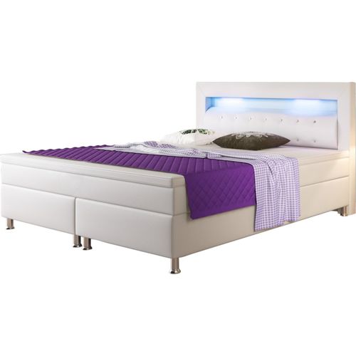 4260465765463 - IHG Boxspringbett Monaco 180x200 cm Kunstleder Weiss 4260465765463 - IHG Boxspringbett Monaco 180x200 cm Kunstleder Weiss