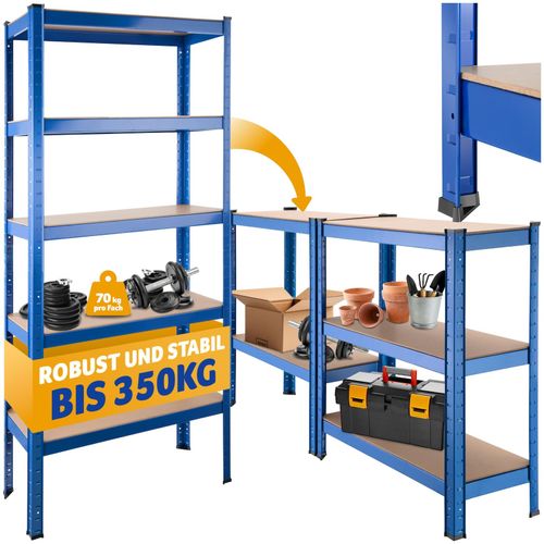 4061173256294 - tectake® Schwerlastregal mit 5 Böden mit abgerundeten Kanten und bodenschonende Kunststoffkappen 755 x 305 x 172 cm 4061173256294 - tectake® Schwerlastregal mit 5 Böden mit abgerundeten Kanten und bodenschonende Kunststoffkappen 755 x 305 x 172 cm