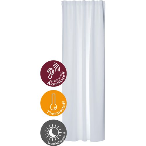 4043343595167 - Vorhang Galdin Gr 1 weiß B140cm H245cm Polyester Gardinen Verdunklungsvorhang blickdicht Thermo Energiesparend