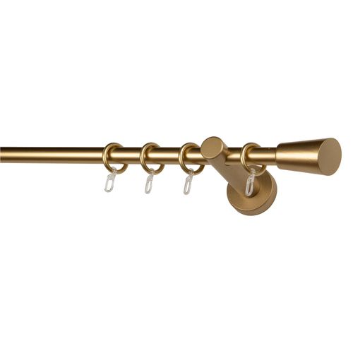 9002777484008 - Gardinenstange GARESA CLASSICO MOLIS gold (goldfarben) L390cm Gardinenstangen Vorhanggarnitur verlängerbar Wandmontage Keil mit Ringe und Haken