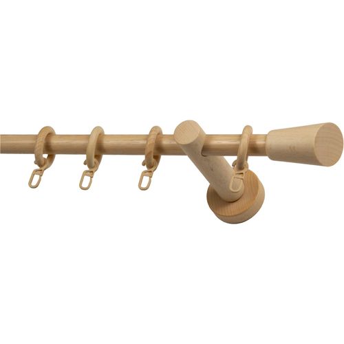 9002777487030 - Gardinenstange GARESA CLASSICO MOLIS beige (natur) L300cm Gardinenstangen Vorhanggarnitur verlängerbar Wandmontage Keil mit Ringe und Haken