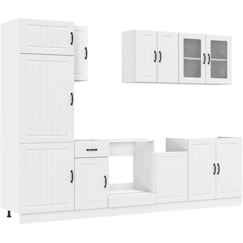 8721158504098 - 8-tlg Küchenschrank-Set Kalmar Weiß Holzwerkstoff vidaXL