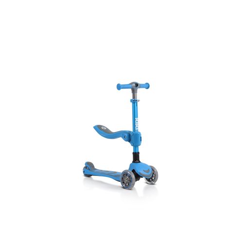 3800146201937 - Byox Kinderroller Kiki 2 in 1 Höhe einstellbar 4 blinkende PU-Räder klappbar blau