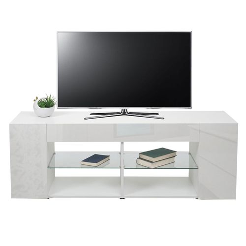 4057651811161 - TV-Rack MCW-L36 TV-Board Fernsehtisch Lowboard TV-Schrank Kommode Holz 50x144x40cm Staufach hochglanz weiß 4057651811161 - TV-Rack MCW-L36 TV-Board Fernsehtisch Lowboard TV-Schrank Kommode Holz 50x144x40cm Staufach hochglanz weiß