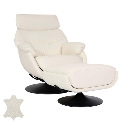 4057651324036 - Relaxsessel mit Hocker MCW-K99 Fernsehsessel Sessel Wippfunktion drehbar Metall Echtleder Kunstleder ~ creme-weiß 4057651324036 - Relaxsessel mit Hocker MCW-K99 Fernsehsessel Sessel Wippfunktion drehbar Metall Echtleder Kunstleder ~ creme-weiß
