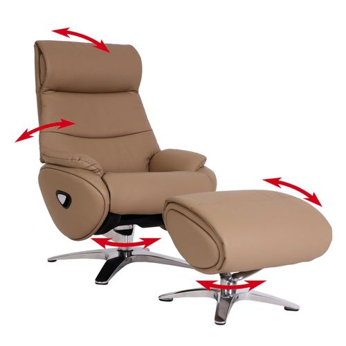 4057651541303 - Relaxsessel mit Hocker MCW-K98 Fernsehsessel Sessel Liegefunktion drehbar Metall Echtleder Kunstleder ~ taupe 4057651541303 - Relaxsessel mit Hocker MCW-K98 Fernsehsessel Sessel Liegefunktion drehbar Metall Echtleder Kunstleder ~ taupe