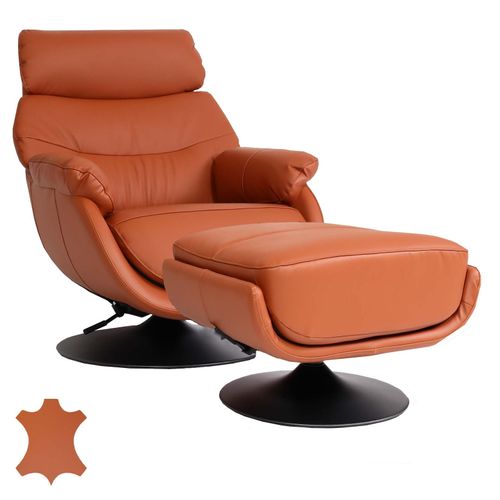 4057651324098 - Relaxsessel mit Hocker MCW-K99 Fernsehsessel Sessel Wippfunktion drehbar Metall Echtleder Kunstleder ~ braun 4057651324098 - Relaxsessel mit Hocker MCW-K99 Fernsehsessel Sessel Wippfunktion drehbar Metall Echtleder Kunstleder ~ braun
