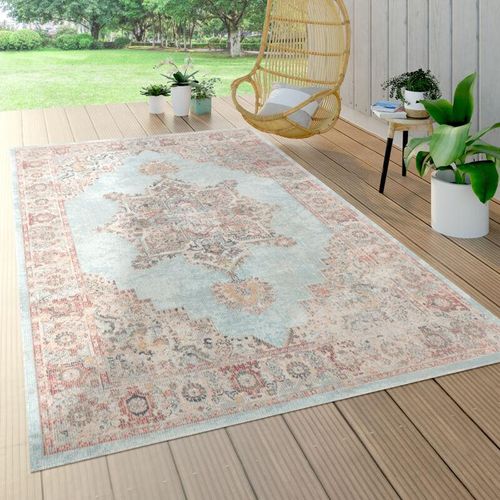 4061981219481 - Teppich Torres 275 Teppiche Gr B L 240 cm x 330 cm 8 mm 1 St blau (türkis) Orientalische Muster Kurzflor moderne Orient Optik Used-Look In- und Outdoor geeignet