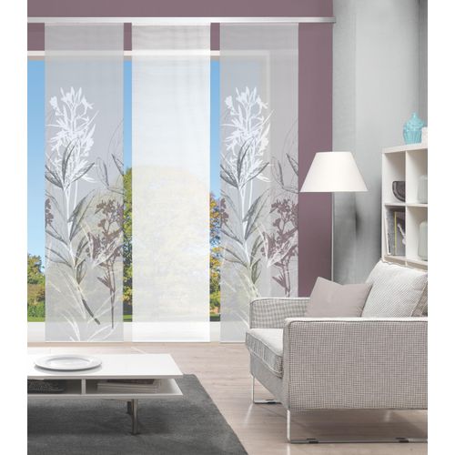 4056751298681 - Schiebegardine VISION S 3ER SET SEMORA Gr 1 grau B60cm H260cm Polyester Gardinen HxB 260x60 Schiebevorhang 3er Set Digitaldruck