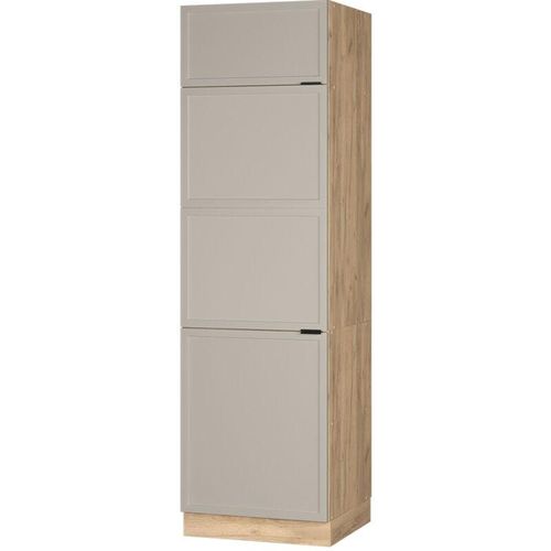 4066731452729 - Kühlumbauschrank Fame-Line Eiche Grau-Beige gerahmt 60 cm