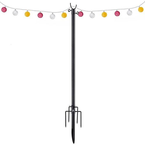 7295824483815 - Rosvola - 2Pcs Lichterkette String Lichtmast Garden Schferhaken String Light Pole Verstellbar Schferstab Laternenstab Hirtenhaken für Auenlichter