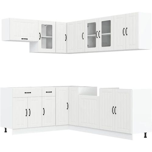 8721158504999 - Vidaxl - 11-tlg Küchenschrank-Set Lucca Weiß Holzwerkstoff