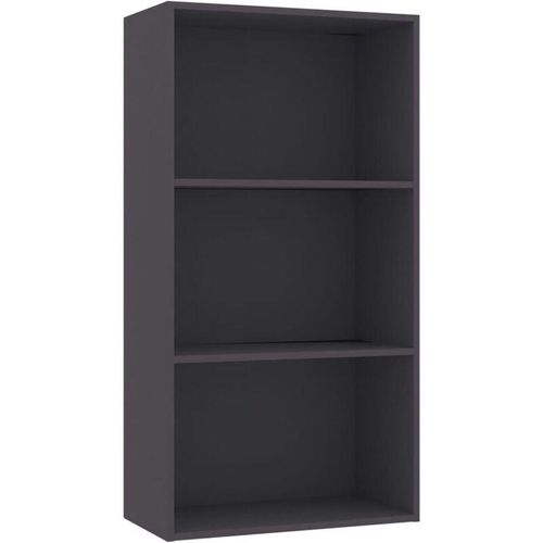 8719883815695 - Vidaxl - Bücherregal 3 Fächer Grau 60x30x114 cm Holzwerkstoff