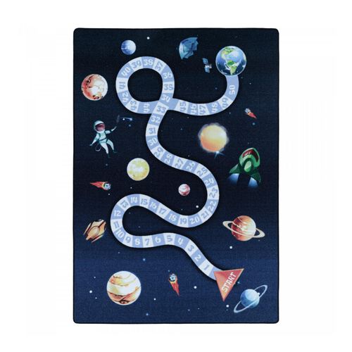 4053659047090 - Kinderteppich Spielteppich Hüpfkästchen Raumschiff Weltraum Planeten Motiv 8mm