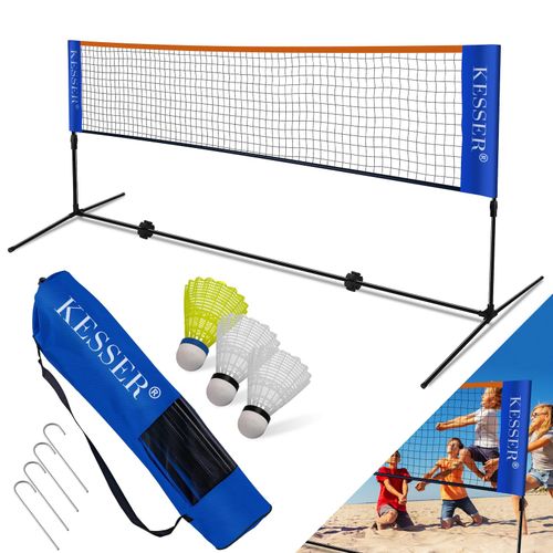 4260692710571 - KESSER® Badmintonnetz Tennisnetz 300cm 400cm 500 cm Federballnetz 3-Fach-Höhenverstellbar Set bestehend aus Netz 3x Feder- & Tennisball stabilem Eisen-Gestell Transporttasche Indoor & Outdoor 4260692710571 - KESSER® Badmintonnetz Tennisnetz 300cm 400cm 500 cm Federballnetz 3-Fach-Höhenverstellbar Set bestehend aus Netz 3x Feder- & Tennisball stabilem Eisen-Gestell Transporttasche Indoor & Outdoor