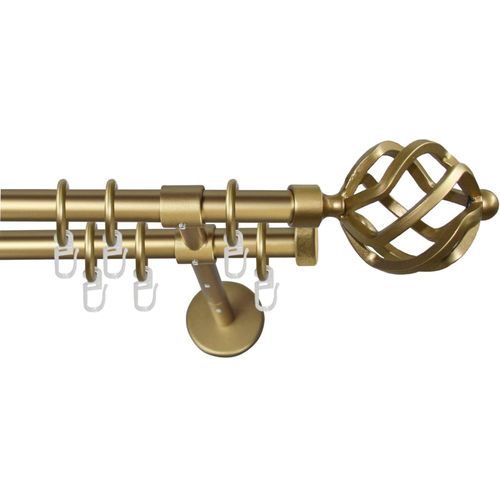 9002777140089 - Gardinenstange GARESA RUSTIKA Gardinenstangen Gr L 100 cm Ø 16 mm 2 läufig goldfarben (mattgoldfarben) Gardinenstangen nach Maß rustikale Vorhanggarnitur verlängerbar Eisen Endknopf Korb 9002777140089 - Gardinenstange GARESA RUSTIKA Gardinenstangen Gr L 100 cm Ø 16 mm 2 läufig goldfarben (mattgoldfarben) Gardinenstangen nach Maß rustikale Vorhanggarnitur verlängerbar Eisen Endknopf Korb