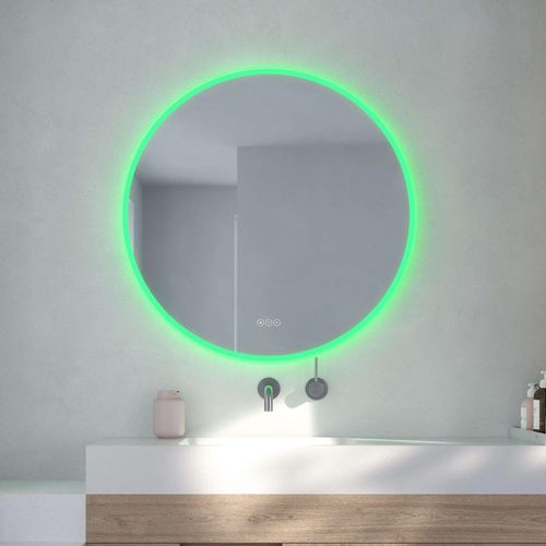 5705387011872 - Badspiegel LOEVSCHALL Johannesburg RGB Badezimmerspiegel Rund Farbwechsel Dimmbar Spiegel Gr B H T 80 cm x 80 cm x 35 cm Ø 80 cm weiß Badspiegel mit MultiWhite und RGB-Licht Touchpanel für Lichtsteuerung 5705387011872 - Badspiegel LOEVSCHALL Johannesburg RGB Badezimmerspiegel Rund Farbwechsel Dimmbar Spiegel Gr B H T 80 cm x 80 cm x 35 cm Ø 80 cm weiß Badspiegel mit MultiWhite und RGB-Licht Touchpanel für Lichtsteuerung