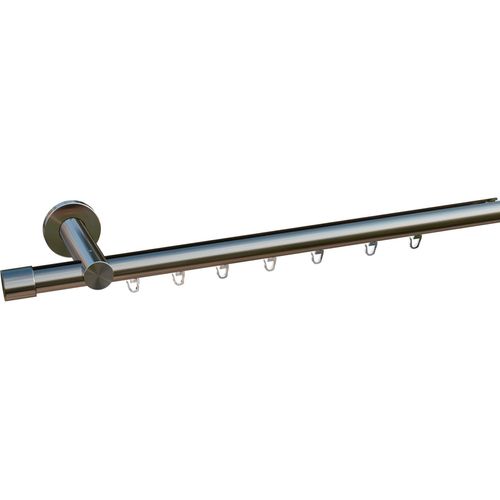 4042627328385 - Gardinenstange INDEKO Consul Gardinenstangen Gr L 310 cm Ø 20 mm 1 läufig silberfarben (edelstahlfarben) Gardinenstangen nach Maß Innenlauf Komplett-Set inkl Gleitern und Montagematerial
