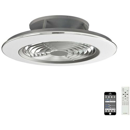 8435153267062 - Mantra Alisio Dimmbare LED-Deckenleuchte & 35 W DC-Wendeventilator Chrom Grau Fernbedienung APP-Steuerung