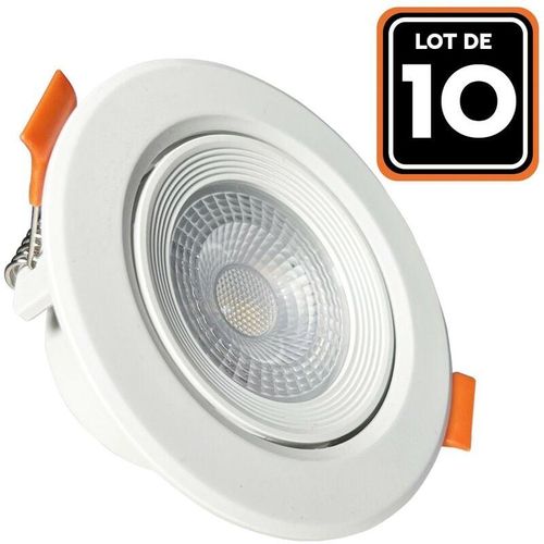 9505762563370 - Europalamp - Lot de 10 Spots led Encastrable Rond 5W - Blanc Froid 6500K