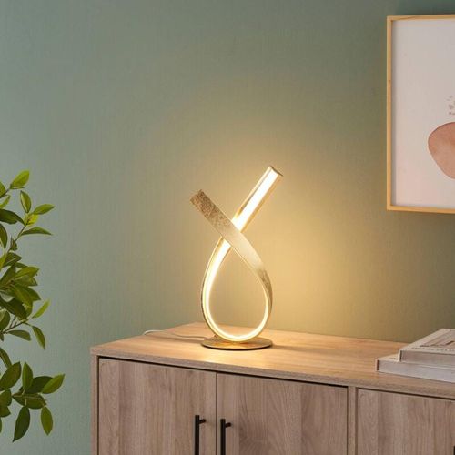 3611839023480 - Kosilum - Kleine Tischlampe in Gold mit Blattgold Effekt dimmbar - Millenium