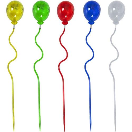 4041908092502 - - Solarleuchte Erdspieß led Gartendeko led Solar Lampen Luftballons bunt led DxH 85 x 60 cm 5er Set