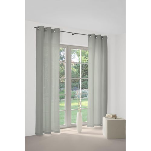 4004567173951 - Vorhang WIRTH Peschiera Gardinen Gr 175 cm Ösen 132 cm grau (taupe) echtes Seiden-Garn verwebt