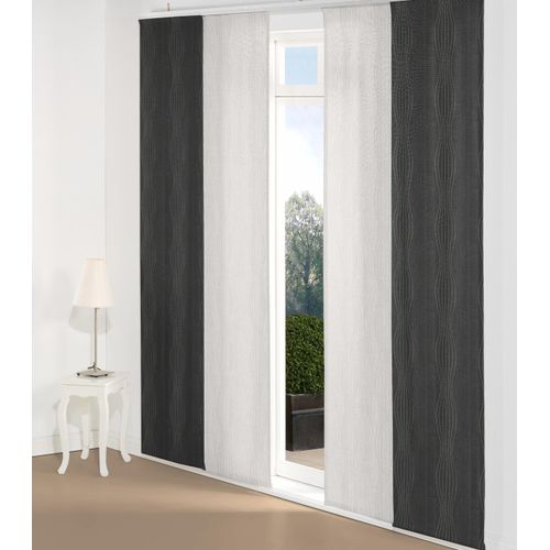 4004567171094 - Schiebegardine WIRTH Riccia Gardinen Gr 175 cm Klettband 60 cm bunt (grau silberfarben) Schiebegardinen blickdicht Gardine inkl Beschwerungsstange