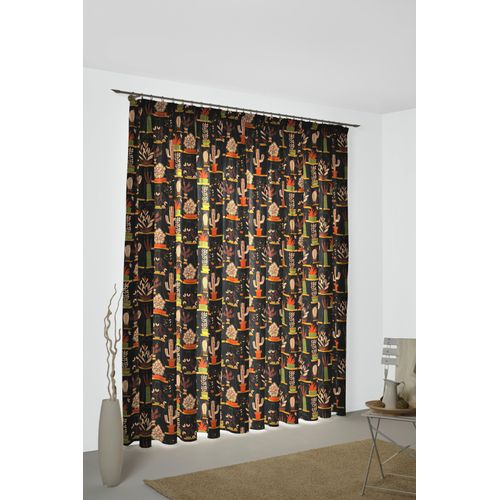 4004567323226 - Vorhang WIRTH Oakham Gardinen Gr 145 cm Multifunktionsband 132 cm orange (schwarz terra) Esszimmergardinen