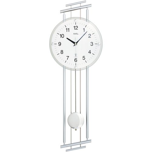 4037445156289 - Funk-Pendelwanduhr AMS F5316 silber (silberfarben) Wanduhren B H L 23cm x 7cm x 65cm Quarzuhr MetallgehäuseEsszimmerWohnzimmer 4037445156289 - Funk-Pendelwanduhr AMS F5316 silber (silberfarben) Wanduhren B H L 23cm x 7cm x 65cm Quarzuhr MetallgehäuseEsszimmerWohnzimmer