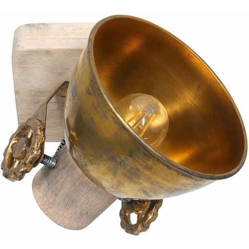 8712746135022 - Sienna Lighting - Deckenleuchte Deckenlampe Deckenstrahler Holz natur bronze Strahler verstellbar E27