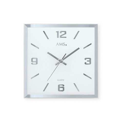 4037445140462 - Wanduhr AMS W9324 bunt (silberfarben weiß) Wanduhren B L 27cm x 27cm QuarzuhrGlasWohnzimmerEsszimmerKücheArbeitszimmerBüro Flur 4037445140462 - Wanduhr AMS W9324 bunt (silberfarben weiß) Wanduhren B L 27cm x 27cm QuarzuhrGlasWohnzimmerEsszimmerKücheArbeitszimmerBüro Flur