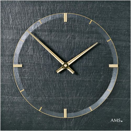 4037445153738 - Wanduhr AMS W9516 gold (schwarz goldfarben) Wanduhren B L 30cm x 30cm Made in Germany Schiefer Wohnzimmer Esszimmer Küche Arbeitszimmer 4037445153738 - Wanduhr AMS W9516 gold (schwarz goldfarben) Wanduhren B L 30cm x 30cm Made in Germany Schiefer Wohnzimmer Esszimmer Küche Arbeitszimmer