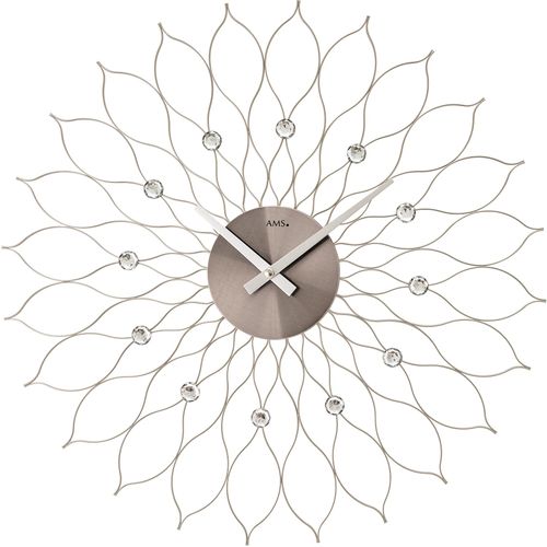 4037445157255 - Wanduhr AMS W9608 silber (silberfarben) Wanduhren Ø 50cm QuarzuhrWohnzimmerEsszimmerKücheArbeitszimmerBüroFlur 4037445157255 - Wanduhr AMS W9608 silber (silberfarben) Wanduhren Ø 50cm QuarzuhrWohnzimmerEsszimmerKücheArbeitszimmerBüroFlur