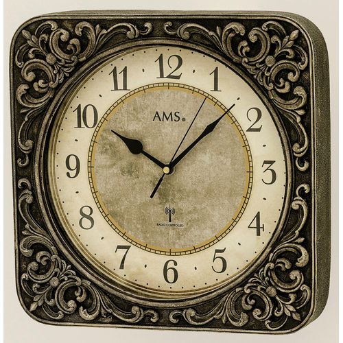 4037445159358 - Funkwanduhr AMS F5968 braun Wanduhren B H L 33cm x 6cm x 33cm Quarzuhr ResinWohnzimmerEsszimmerKücheArbeitszimmerBüro Flur 4037445159358 - Funkwanduhr AMS F5968 braun Wanduhren B H L 33cm x 6cm x 33cm Quarzuhr ResinWohnzimmerEsszimmerKücheArbeitszimmerBüro Flur