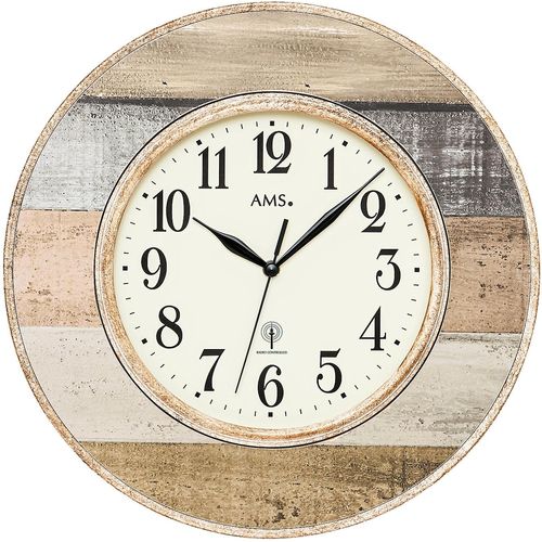 4037445152823 - Funkwanduhr AMS F5975 braun Wanduhren Ø 35cm QuarzuhrWohnzimmerEsszimmerKücheArbeitszimmerBüro Flur 4037445152823 - Funkwanduhr AMS F5975 braun Wanduhren Ø 35cm QuarzuhrWohnzimmerEsszimmerKücheArbeitszimmerBüro Flur