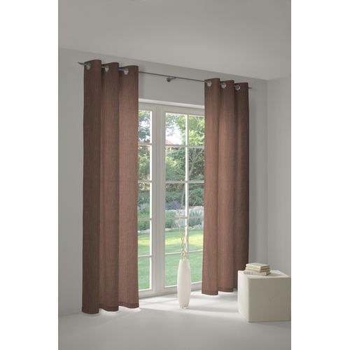 4004567156114 - Vorhang WIRTH RICCIA Gr 1 braun (braun kupferfarben) Gardinen 150cm Ösen 132cm Obermaterial 75% Polyester 25% Baumwolle B132cm H150cm