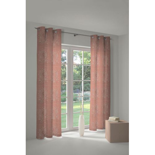 4004567232566 - Vorhang WIRTH Stuben Gr 1 rot (apricot) Gardinen 145cm Ösen 132cm Baumwolle Polyester B132cm H145cm