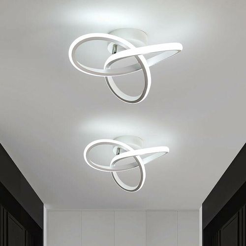 0699903551520 - Goeco - 2 Stück led Deckenleuchte 22W Modernes Design Kaltweiß 6000K Deckenlampe Für Küche Esszimmer Schlafzimmer Flur Flur Eingang Balkon Weiß