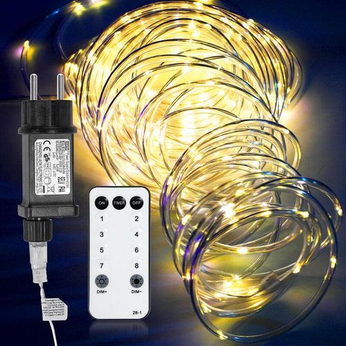 9460565086719 - TolleTour 10M LED Lichterschlauch LED Lichterkette 8 Modi IP65 Wasserdicht Lichtschlauch Außen Garten Party Weihnachten Deko Warmweiß - Warmweiß