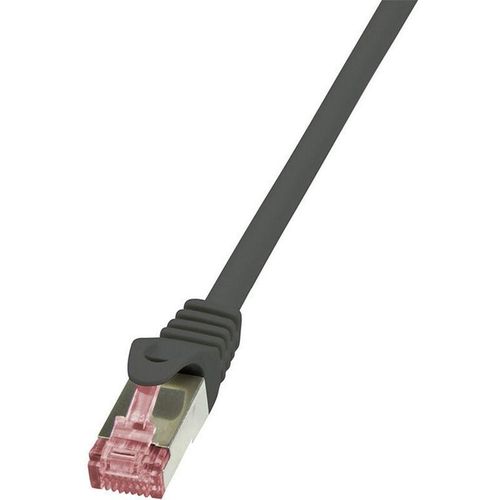 4052792021158 - CQ2053S RJ45 Netzwerkkabel Patchkabel cat 6 s ftp 200 m Schwarz Flammwidrig mit Rastnase - Logilink