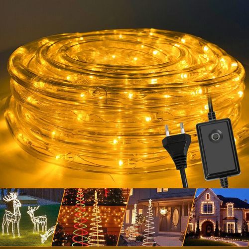 9475631350991 - Swanew - led Lichterschlauch Lichterschläuche Party Lichtleiste Lichtschlauch IP44 Lichterkette gelb-30m - gelb