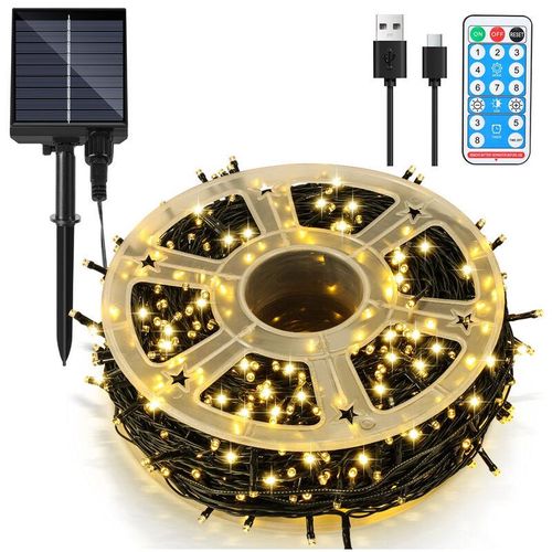 9360172281722 - SWANEW Solar Lichterkette Lichtschlauch LED Lichterkette LED Lichtervorhang Party Garten Innen Außen Deko Weihnachtsbeleuchtung 100M 1000LEDs Warmweiß