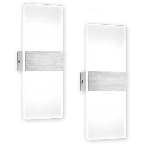 0726504528931 - Swanew - 2X 6W Lampe murale led dintérieur Lampe murale moderne en acrylique pour le salon lescalier et le couloir blanc froid