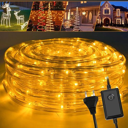 9475631450493 - Led Lichterschlauch Lichterschläuche Lichtschlauch Party Außen Innen Lichterkette gelb-20m - gelb - Vingo