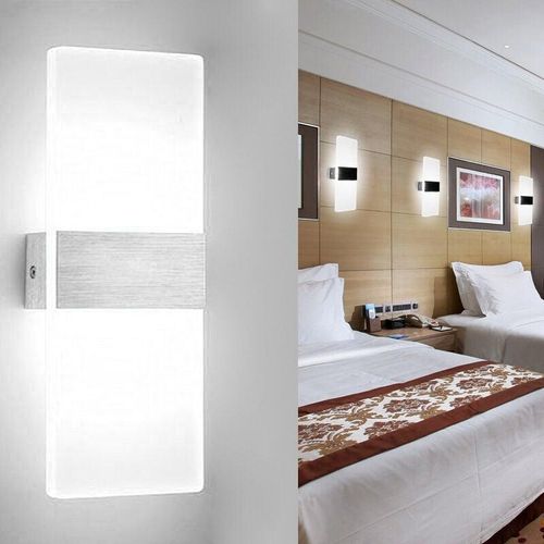 0726504528924 - Swanew - 6W Lampe murale led dintérieur Lampe murale moderne en acrylique pour le salon lescalier et le couloir blanc froid