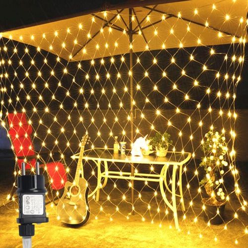 0962062010307 - Randaco - swanew led Guirlande lumineuses led lumière net éclairage décoration rideau IP44 fête de Noël extérieur intérieur Blanc chaud 3x2M