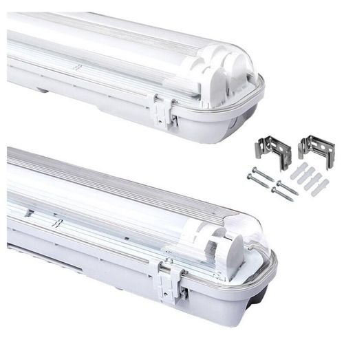 9051292120977 - Luminaire led pour pièces humides 60 cm 2 x 18 w Tube led pour atelier plafonnier pour bureau entrepôt cuisine parking Blanc froid - Swanew