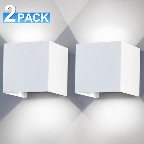 9051292121271 - Swanew - Applique murale led IP65 Angle réglable Intérieur Lampe de couloir Applique extérieure 12W Blanc Froid 2 pièces